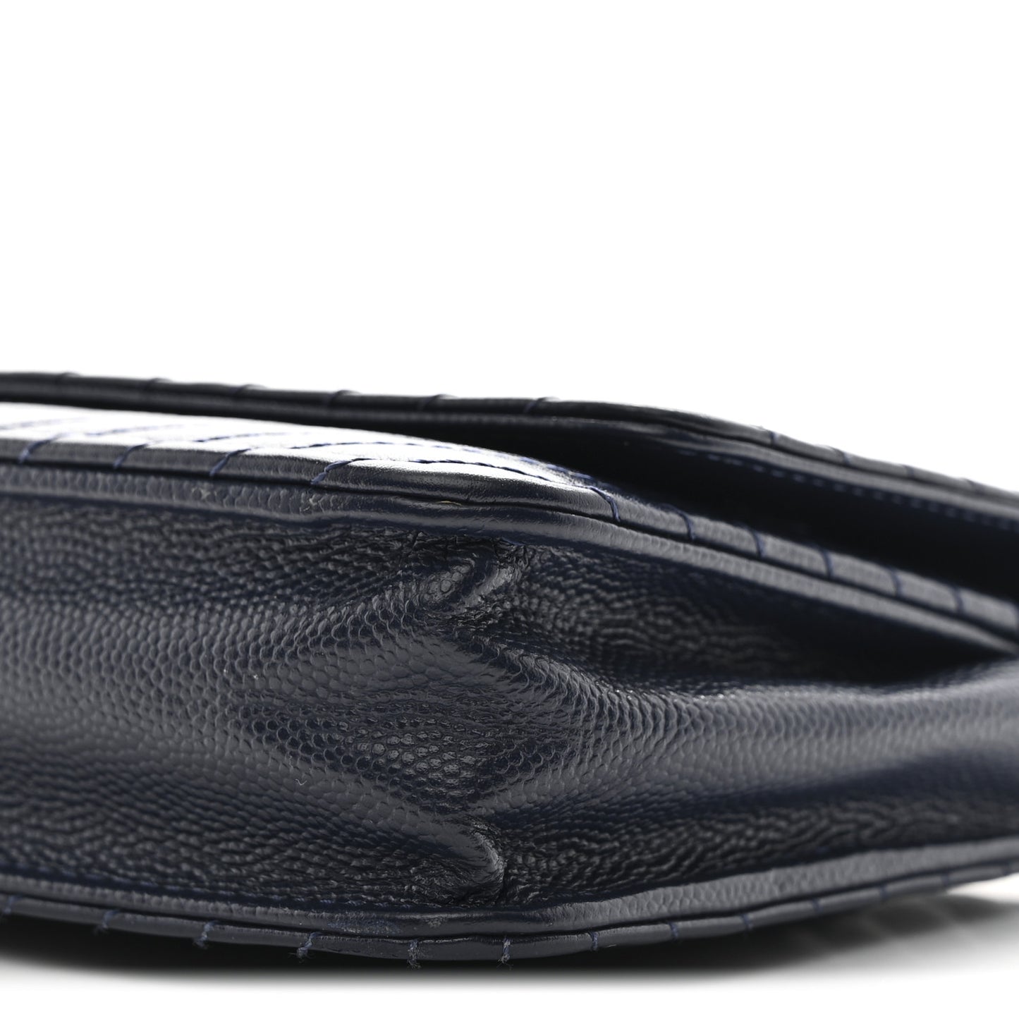 Caviar Chevron Quilted Wallet On Chain WOC Navy