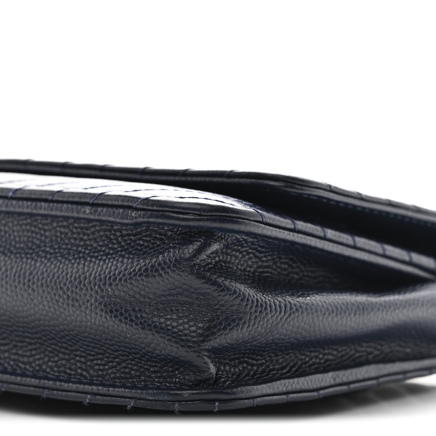 Chanel Caviar Chevron Quilted Wallet On Chain WOC Navy 11 of 12