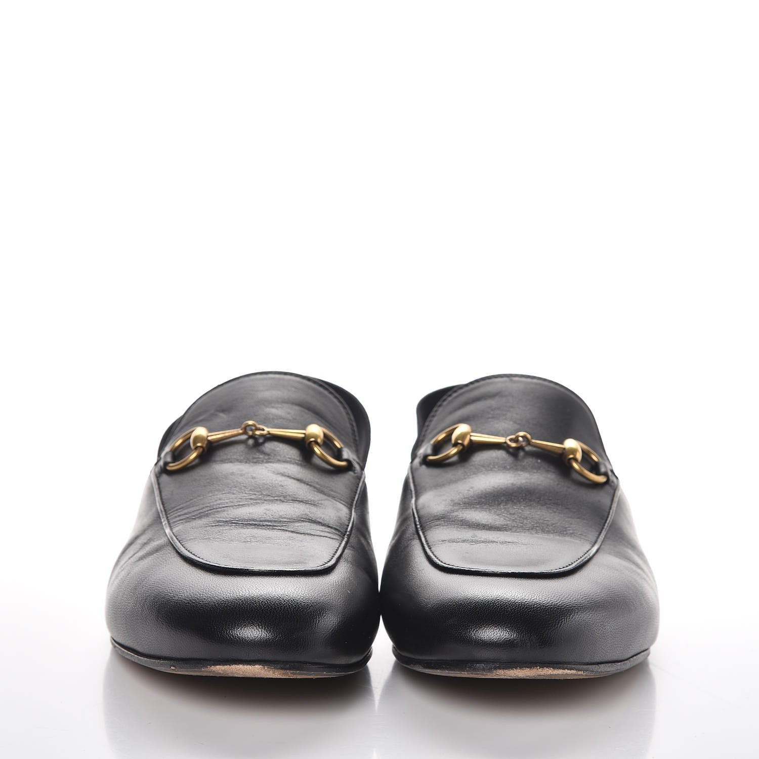 Gucci Nappa Womens Horsebit Slingback Slippers 38.5 Black 2 of 13