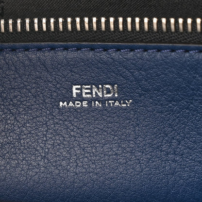 Fendi Vitello Baltico Dolce Shiny Nappa Lace Up DotCom Satchel Black Blue 7 of 11
