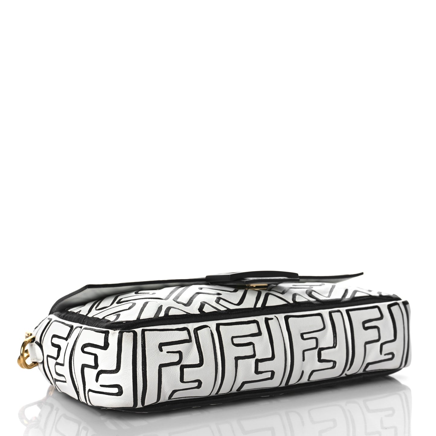 X JOSHUA VIDES Nappa FF Embossed Baguette White Black