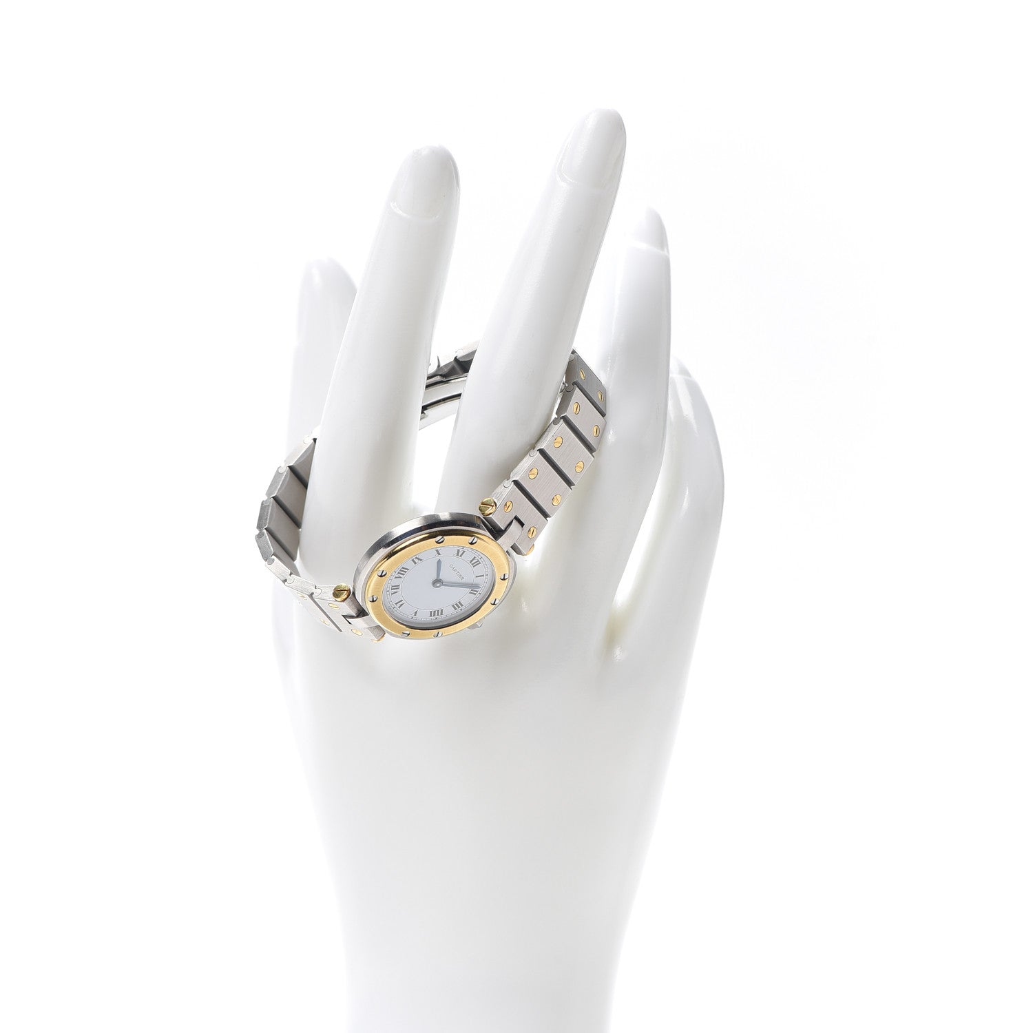 Cartier Stainless Steel 18K Yellow Gold 27mm Santos De Cartier Vendome Quartz Watch 2 of 6