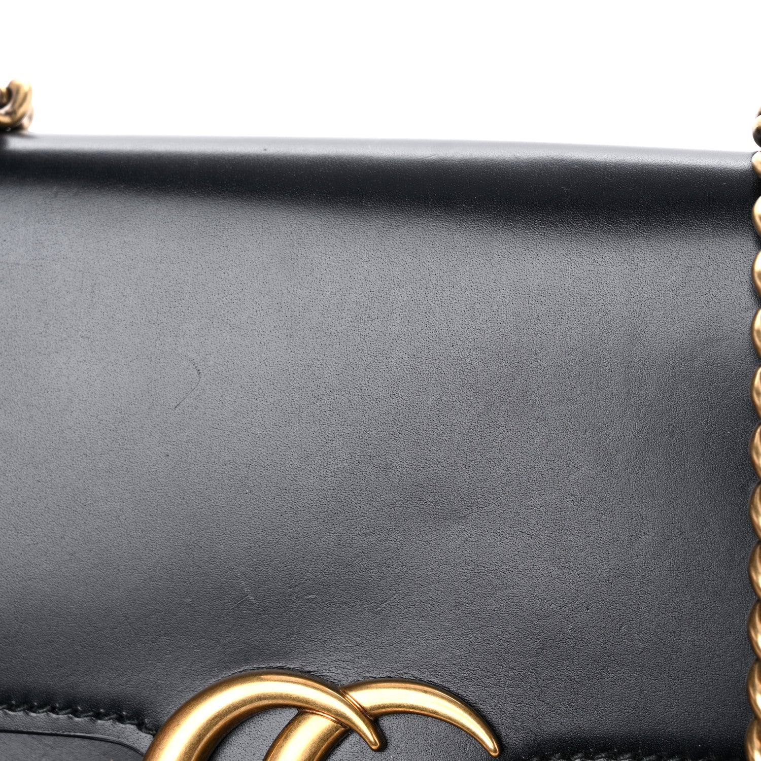 Gucci Knight Calfskin Small GG Marmont Chain Handle Bag Black 18 of 18