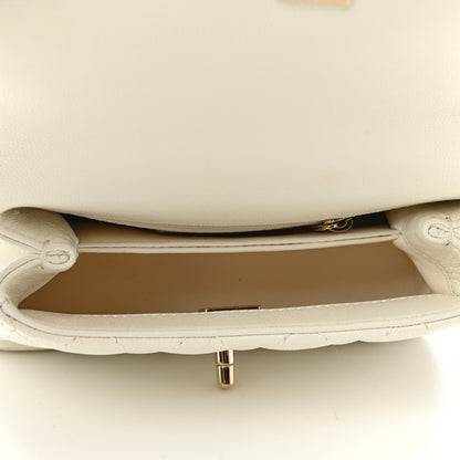 Chanel Caviar Quilted Extra Mini Coco Handle Flap White 6 of 10