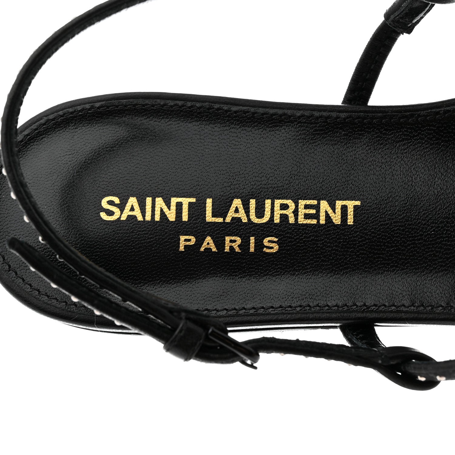 Saint Laurent Nappa Vendome Studded Cassandra 05 Sandals 37.5 Black 6 of 7