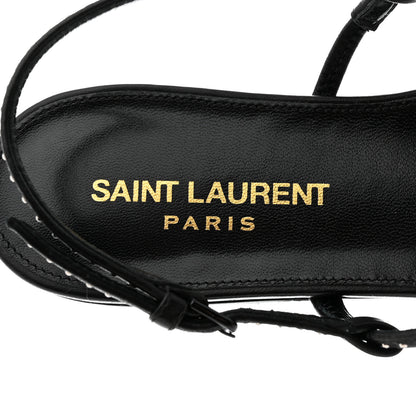 Saint Laurent Nappa Vendome Studded Cassandra 05 Sandals 37.5 Black 6 of 7