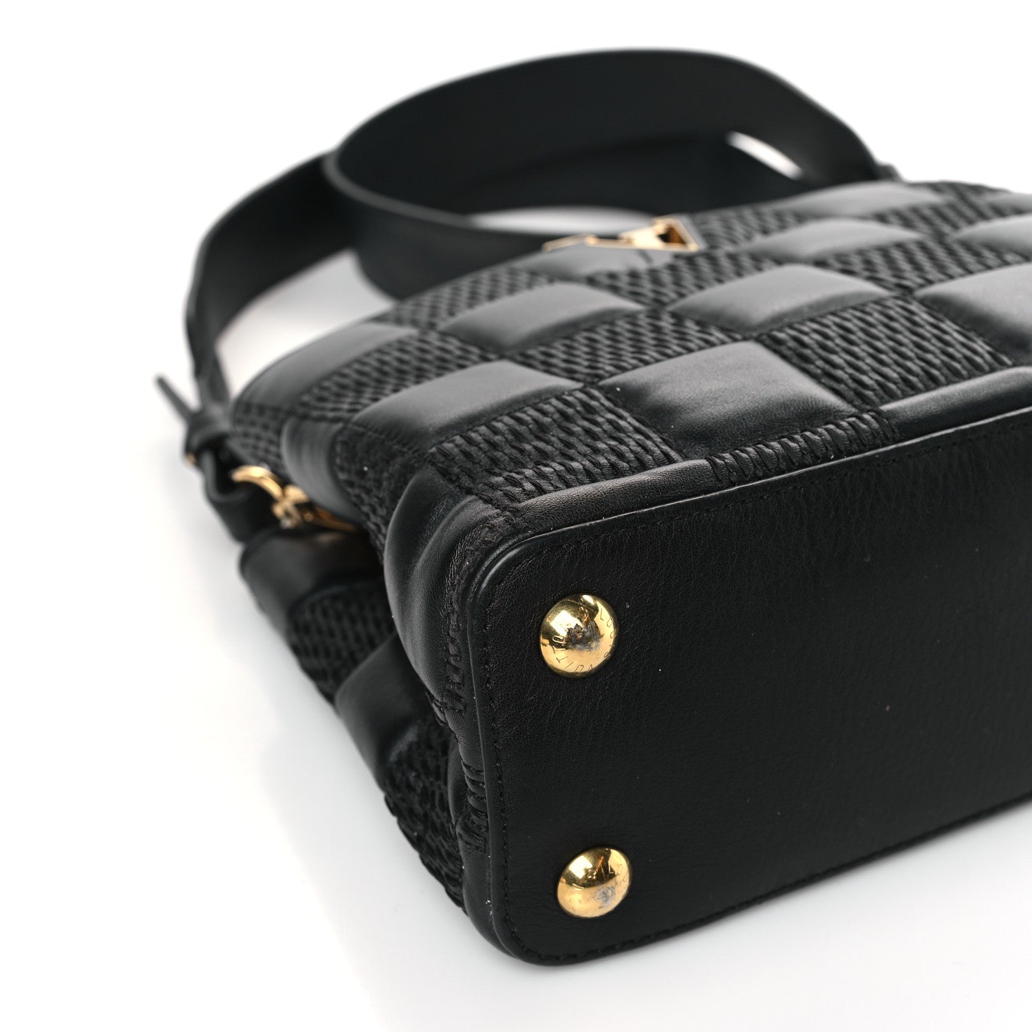 Louis Vuitton Lambskin Damier Quilt Capucines BB Matte Black 7 of 8