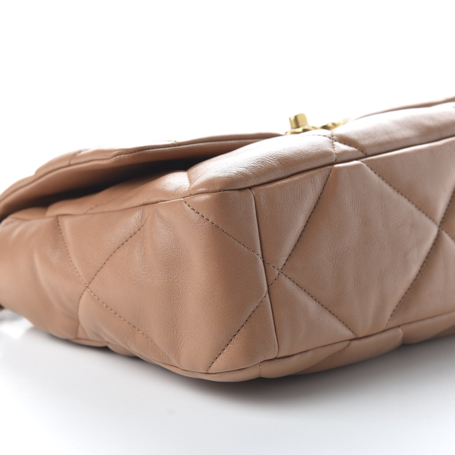 Lambskin Quilted Large 19 Flap Brown