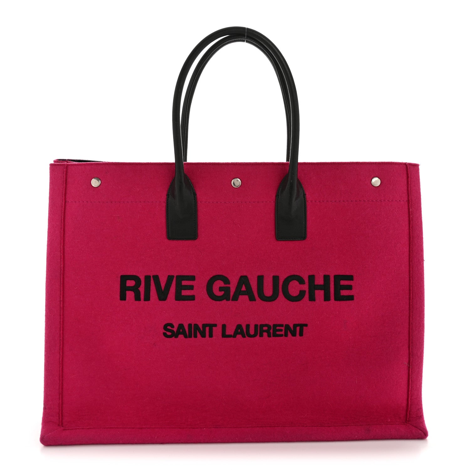 Saint Laurent Wool Rive Gauche Tote Fuchsia 1 of 14