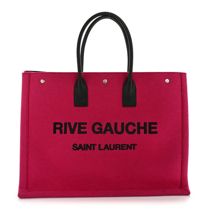 Saint Laurent Wool Rive Gauche Tote Fuchsia 1 of 14