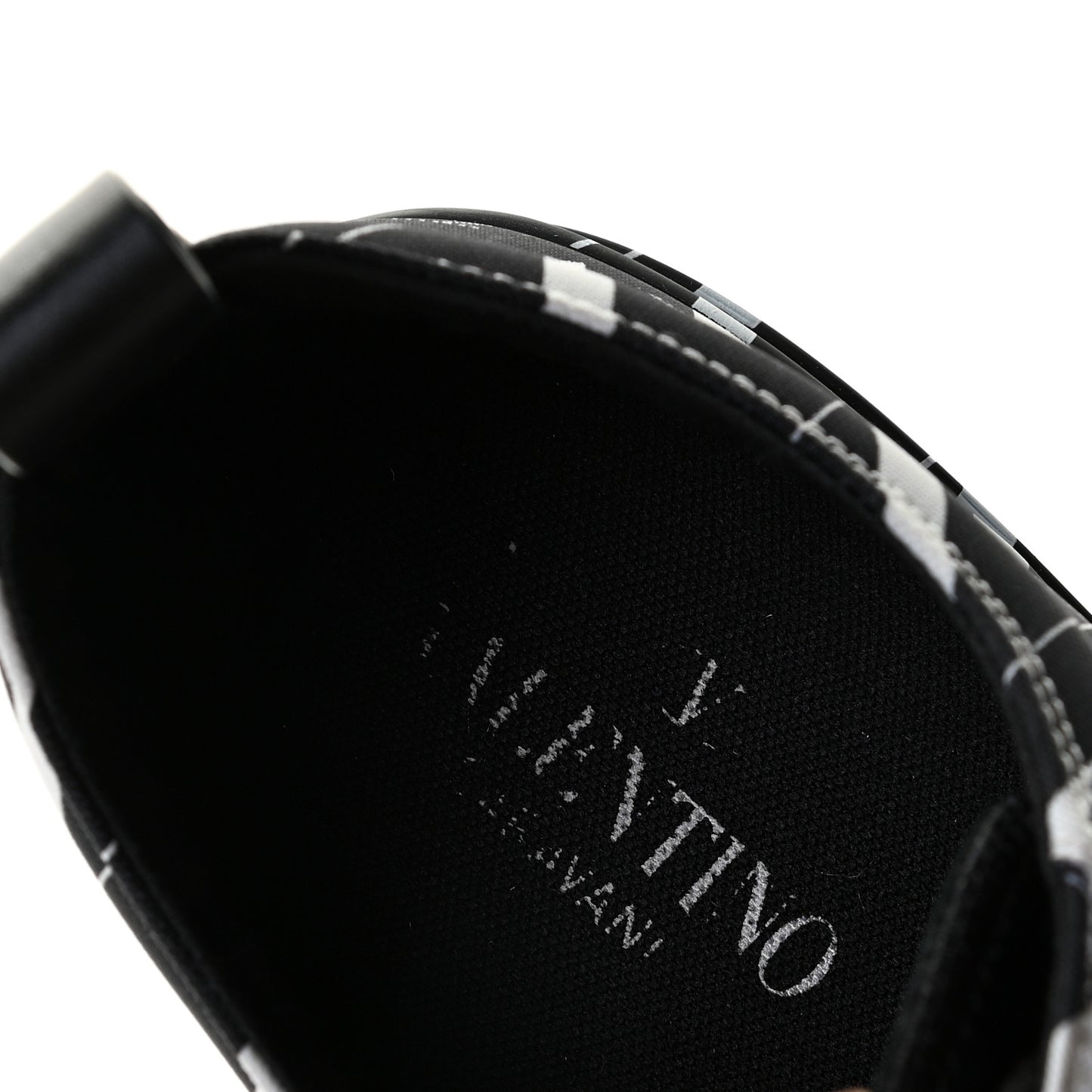 Nylon Mens Allover VLTN Logo Sneakers 41 Black White