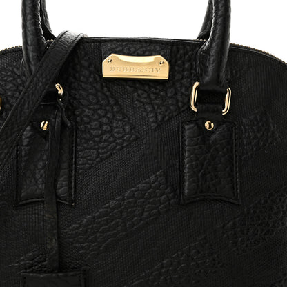 Burberry Heritage Grain Check Embossed Small Orchard Bowling Bag Black 8 of 13