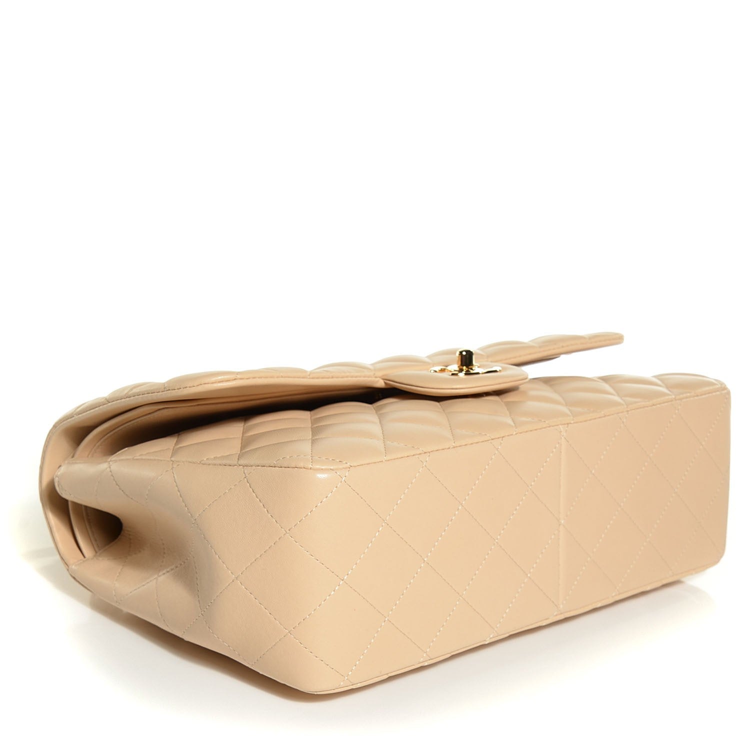 Chanel Lambskin Quilted Jumbo Double Flap Beige Clair 4 of 9
