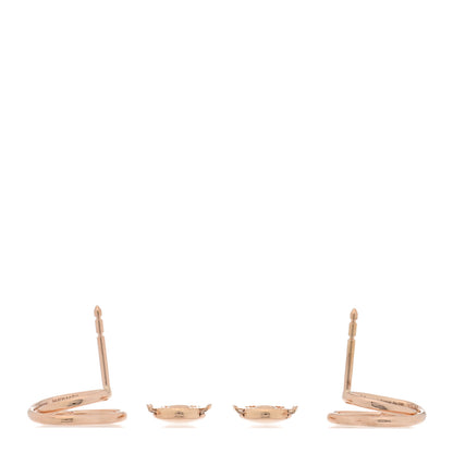 Hermes 18K Rose Gold Diamond TPM Vertige Coeur Earrings 3 of 5
