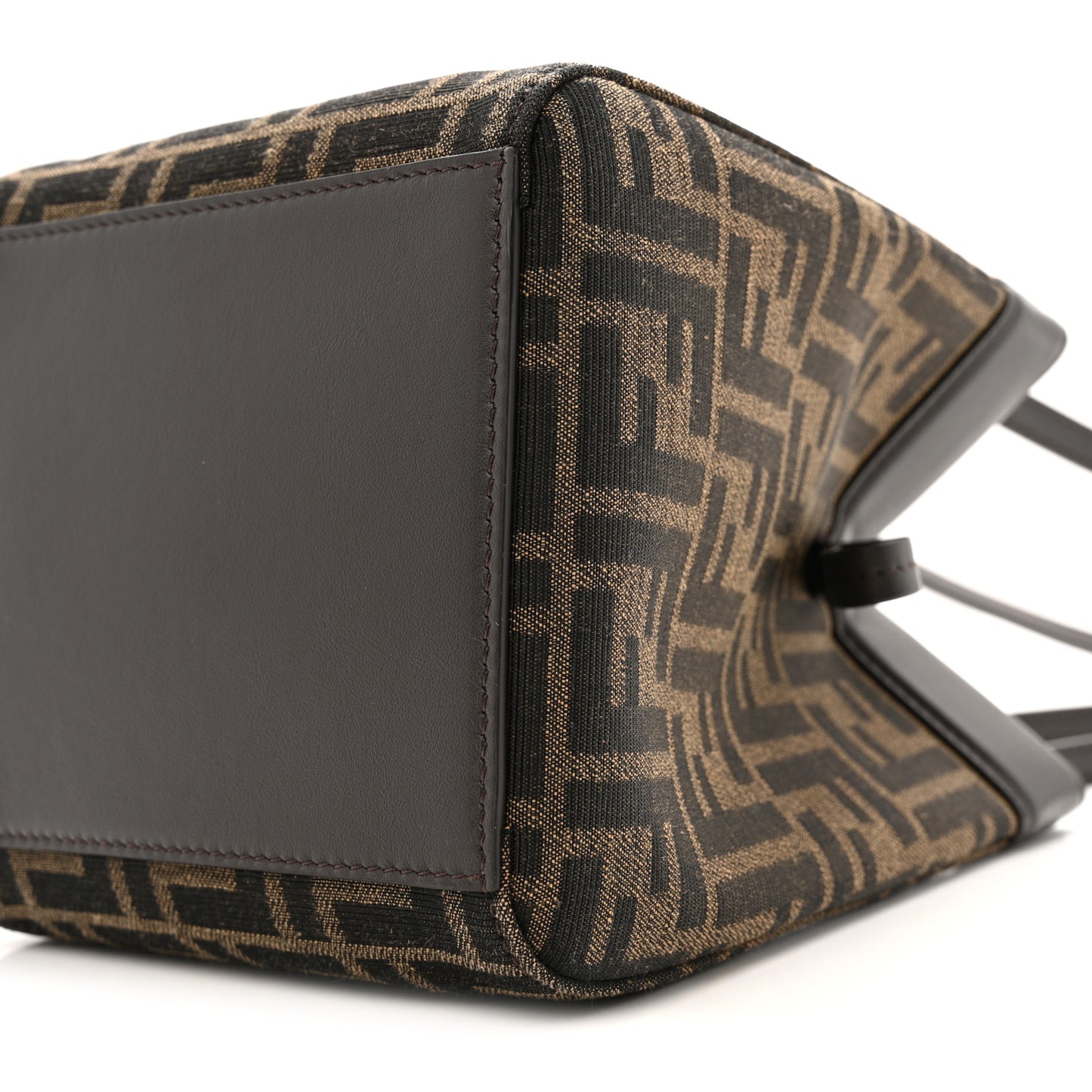 Fabric Jacquard Vitello Grace FF 1974 Mini Fendi Origami Tobacco Moro Ebano