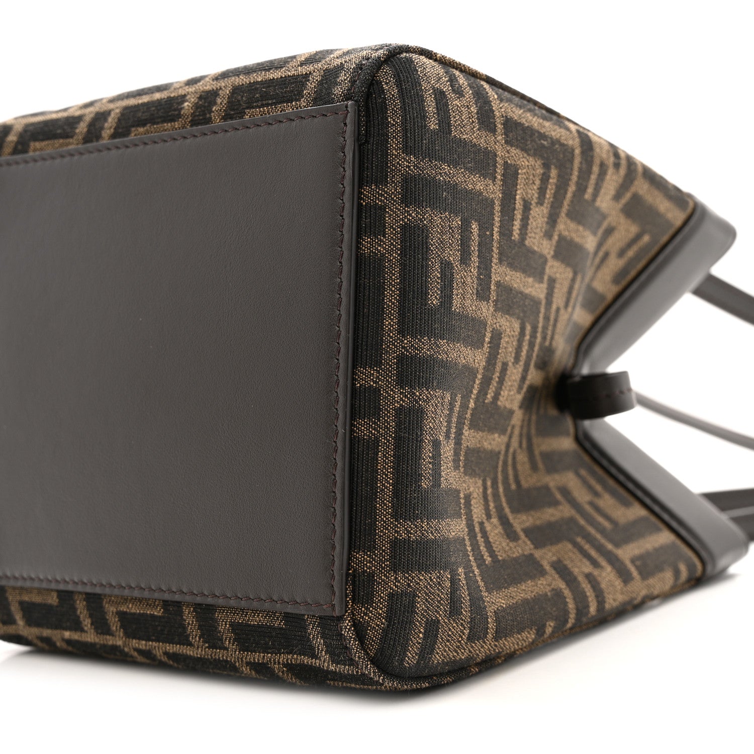 Fendi Fabric Jacquard Vitello Grace FF 1974 Mini Fendi Origami Tobacco Moro Ebano 10 of 11