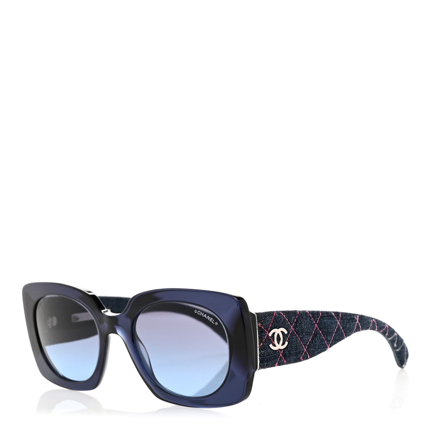 Chanel Denim Rectangle Sunglasses 5406 Blue 1 of 10