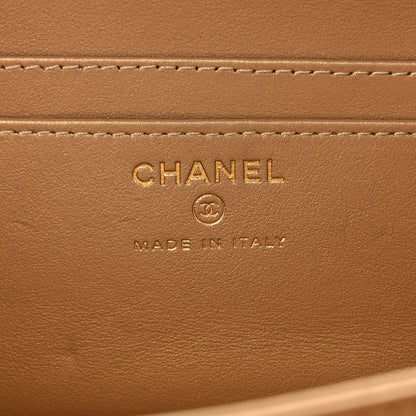 Chanel Lambskin Metal Quilted Mini Vanity Case With Chain Black Gold 6 of 10