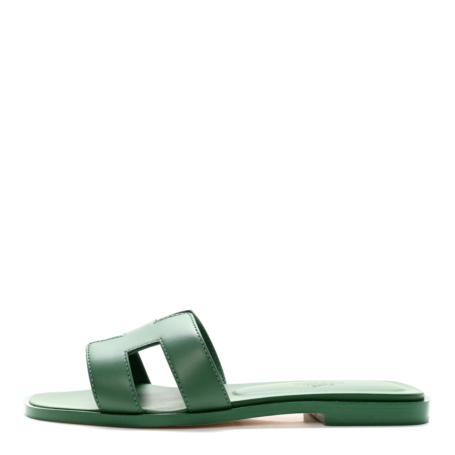 Hermes Calfskin Oran Sandals 35 Vert Electrique 1 of 11