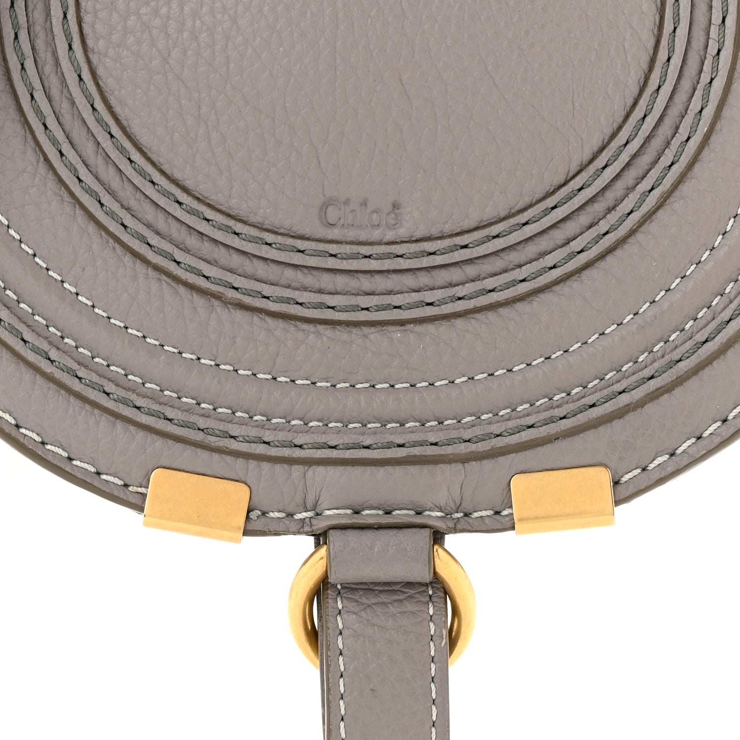 Chloe Grained Calfskin Small Marcie Saddle Bag Cashmere Grey 9 of 11