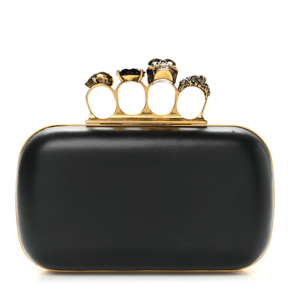 Alexander McQueen Nappa Skull Knuckle Duster Box Clutch Black 1 of 8