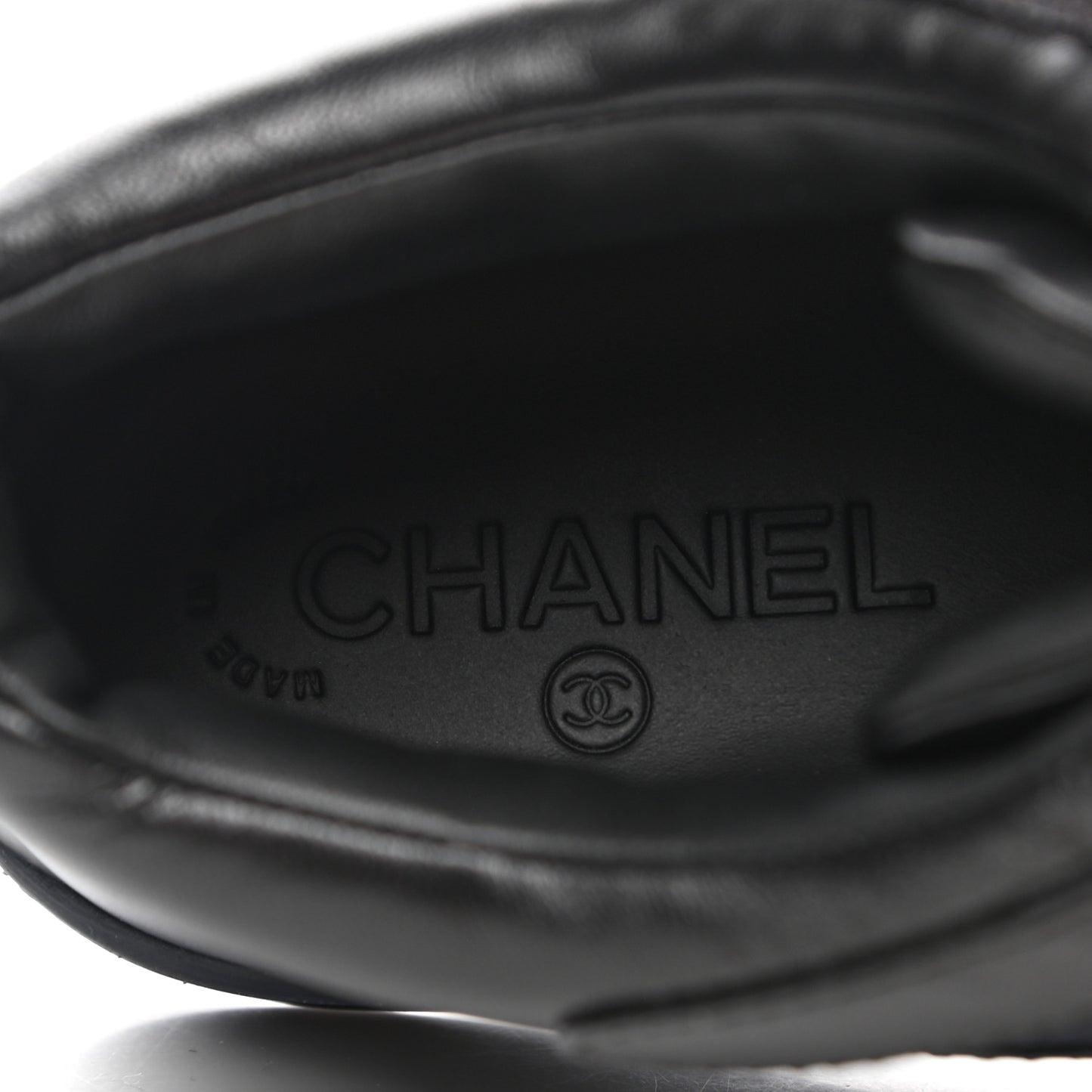 Lambskin Logo Strap Sneakers 38.5 Blue Black