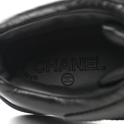 Chanel Lambskin Logo Strap Sneakers 38.5 Blue Black 7 of 9
