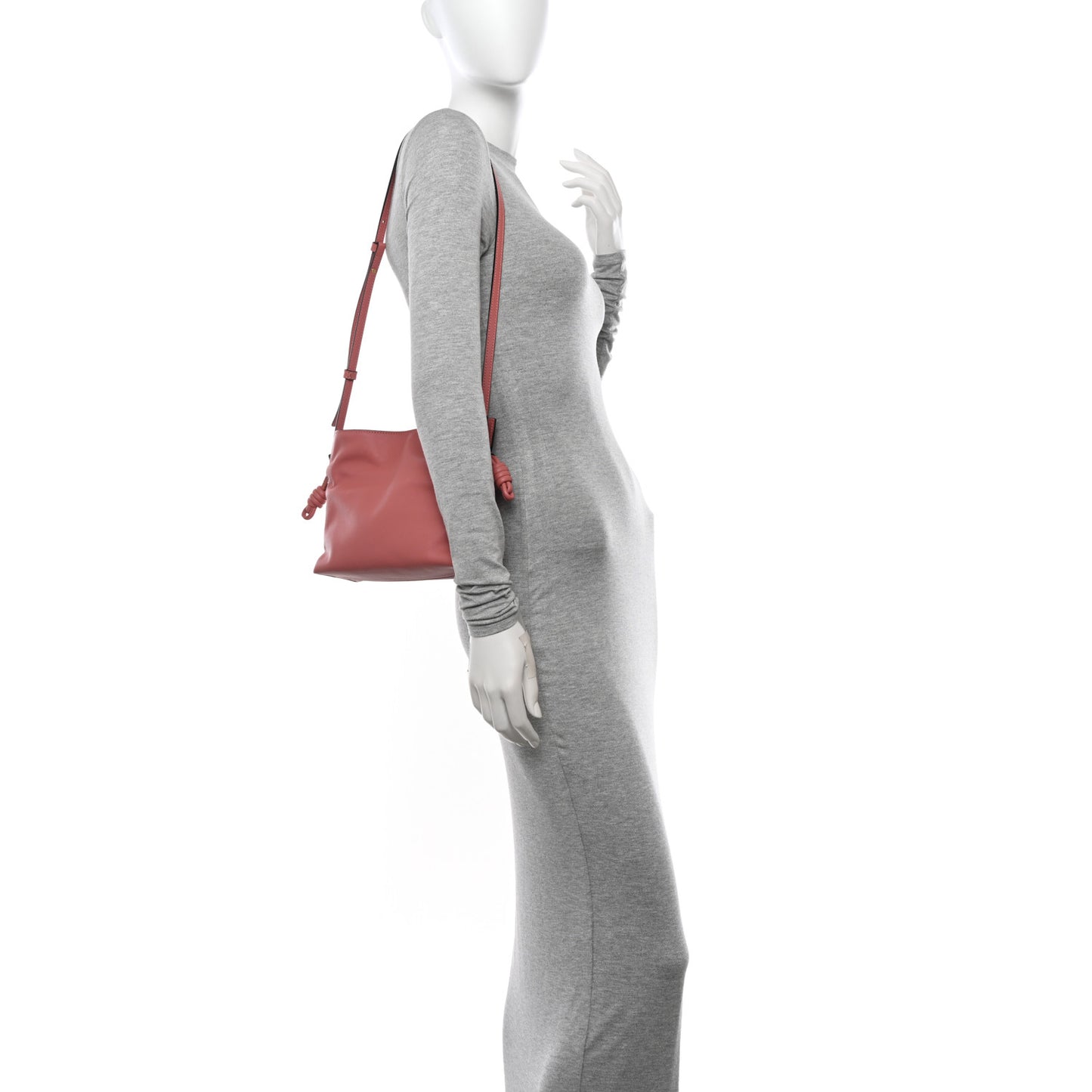 Calfskin Mini Flamenco Knot Clutch Pink