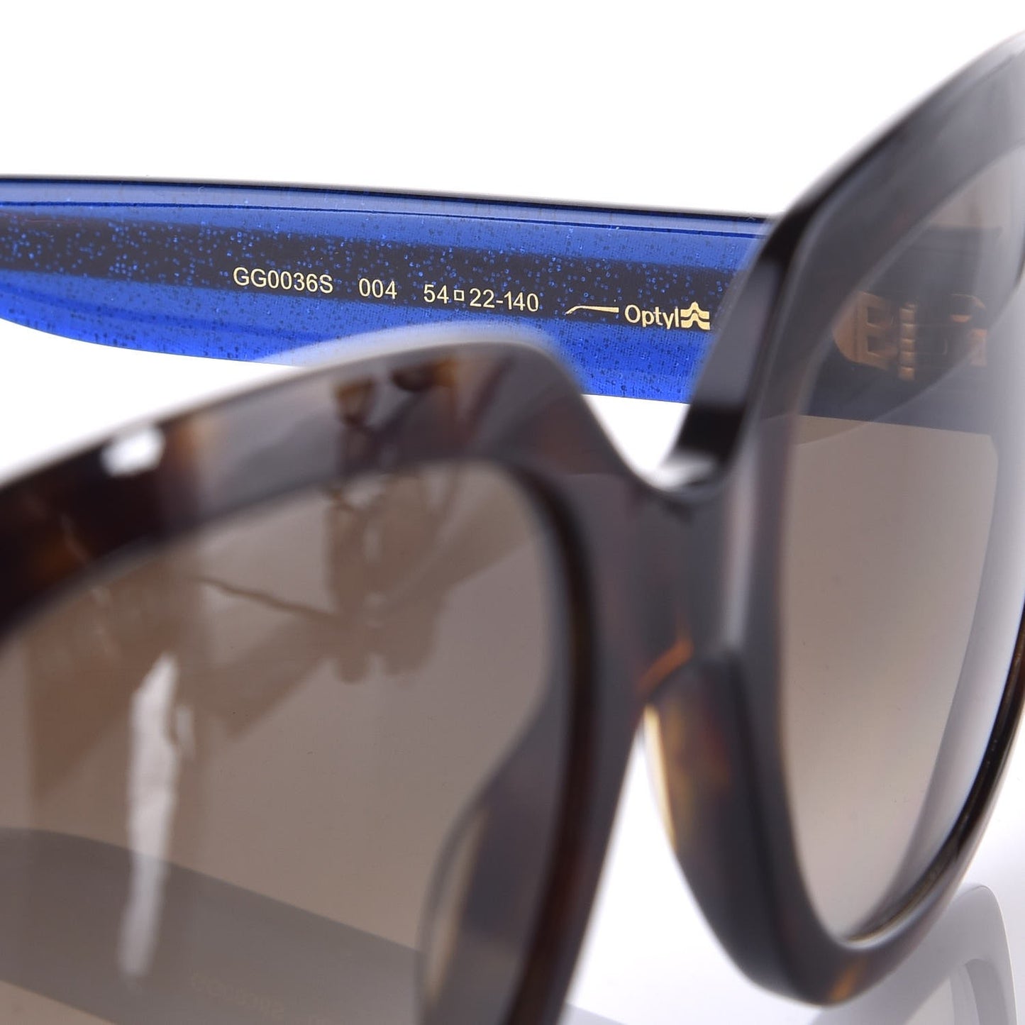 Oversize Square Web GG 0036S Sunglasses Tortoise