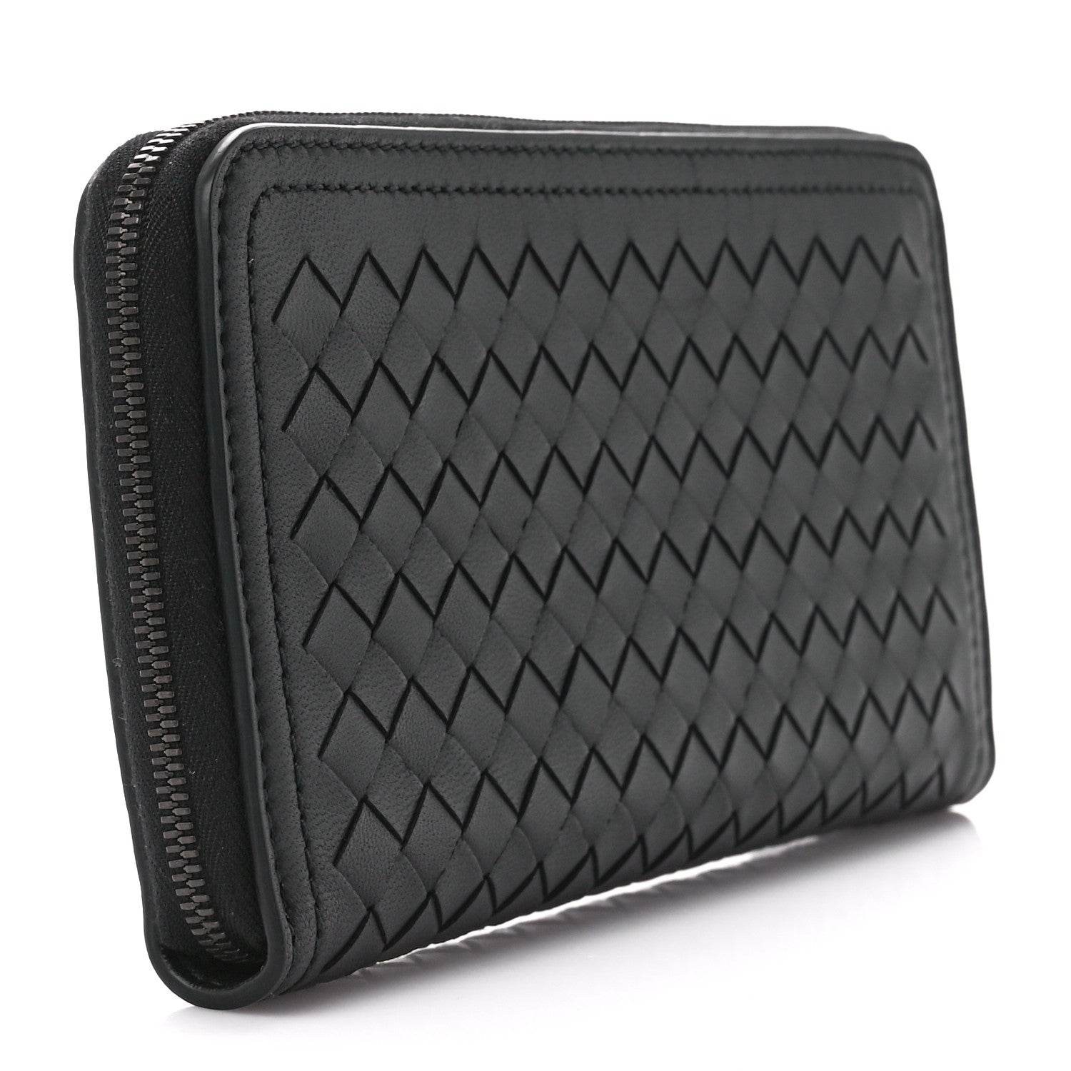 Bottega Veneta Nappa Intrecciato Zip Around Wallet Black 3 of 12