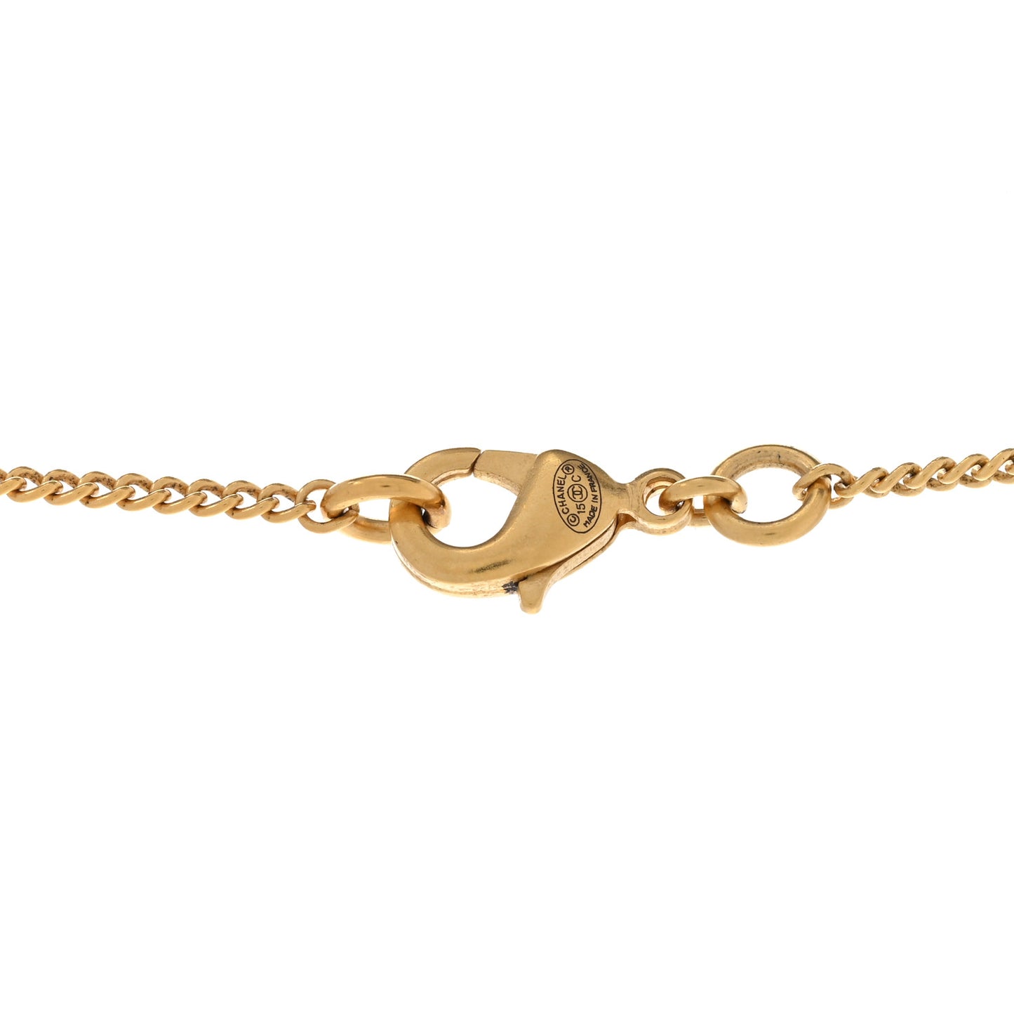 Metal CC Necklace Matte Gold
