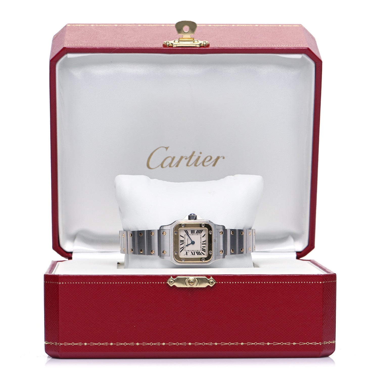 Cartier Stainless Steel 18K Yellow Gold 24mm Santos De Cartier Galbee Quartz Watch 5 of 5