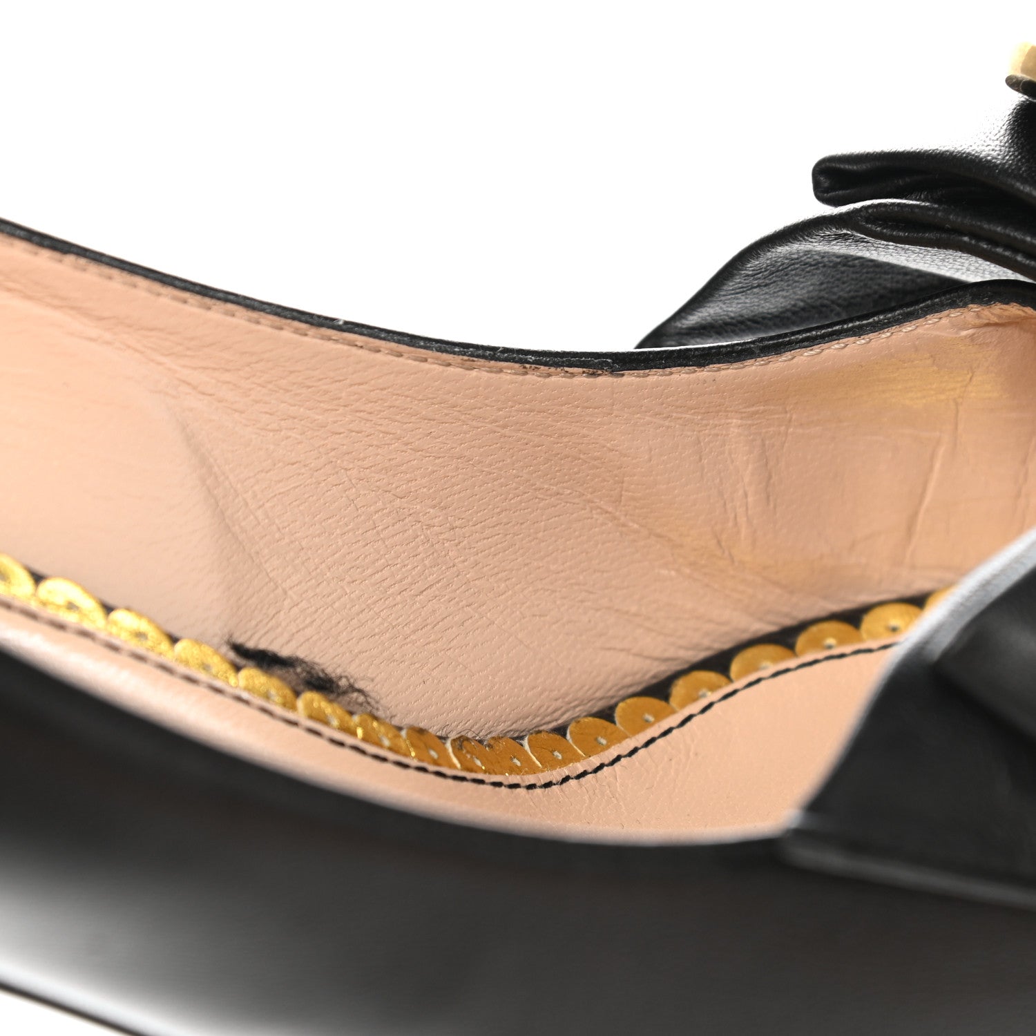 Gucci Nappa Queen Margaret Mid Heel Pumps 38 Black 10 of 11