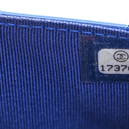 Chanel Patent Quilted Wallet On Chain WOC Dark Blue 8 of 13
