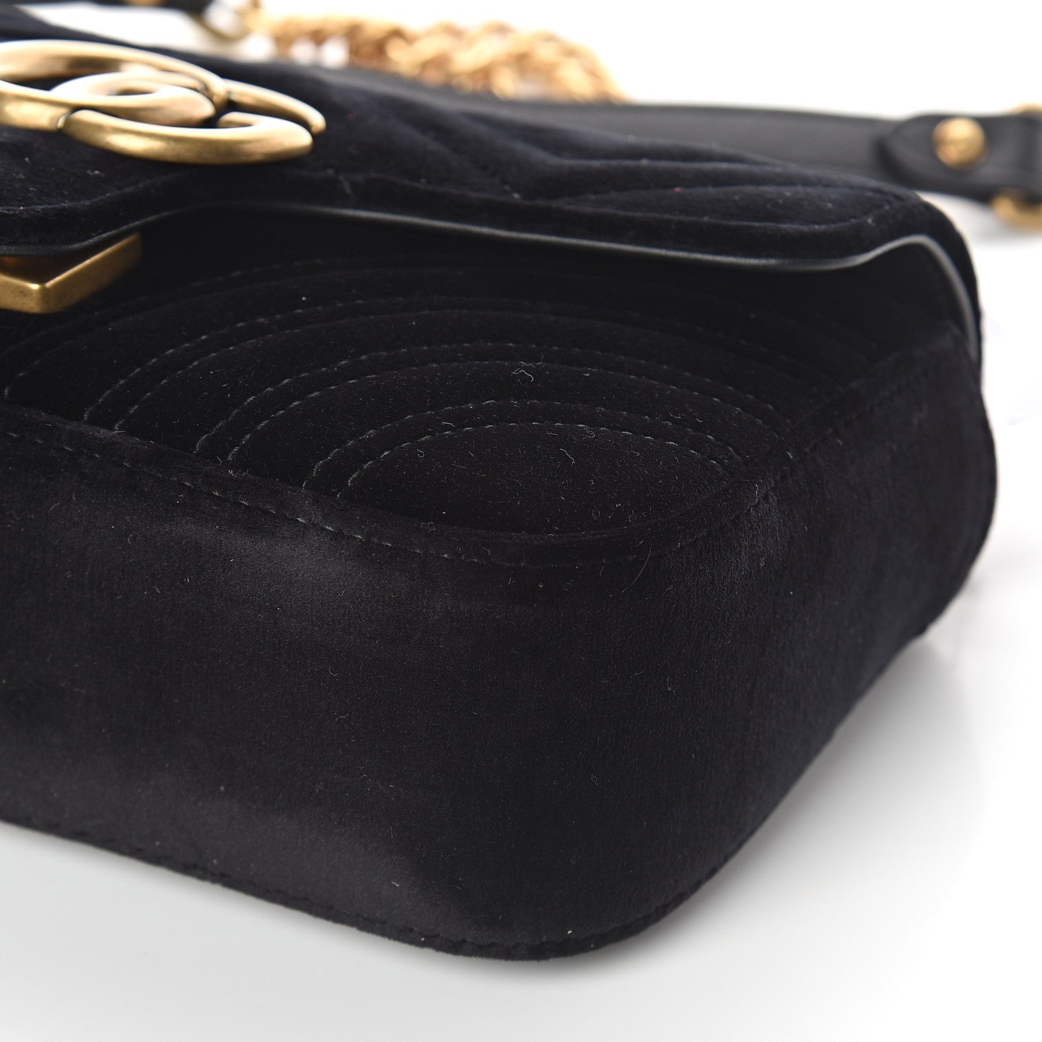 Gucci Velvet Matelasse Mini GG Marmont Shoulder Bag Black 8 of 8