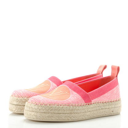 Louis Vuitton Canvas Blue Shore Espadrille Flats 35 Corail 3 of 8