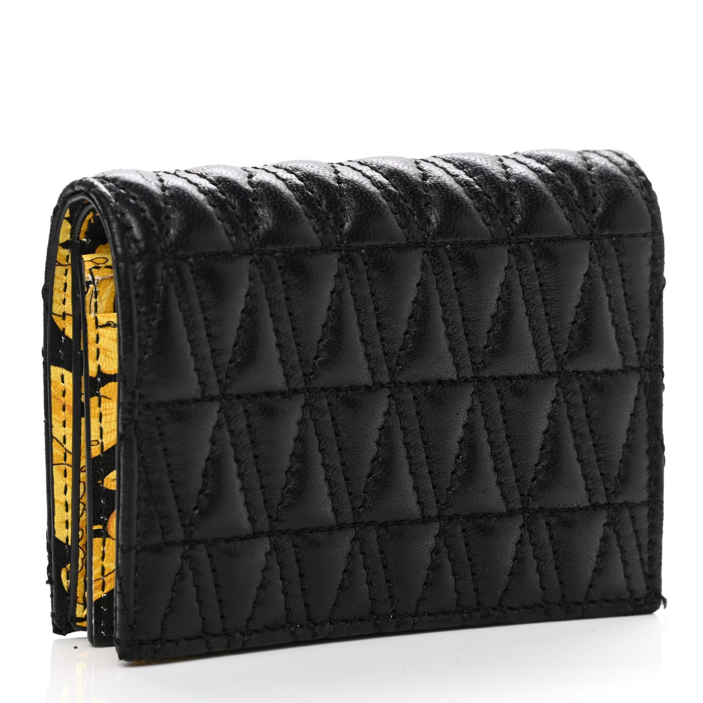Nappa Barocco Quilted Virtus Bifold Wallet Black
