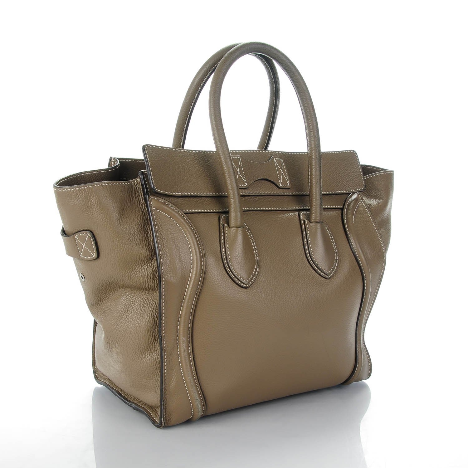 Celine Drummed Calfskin Mini Luggage Souris 3 of 9