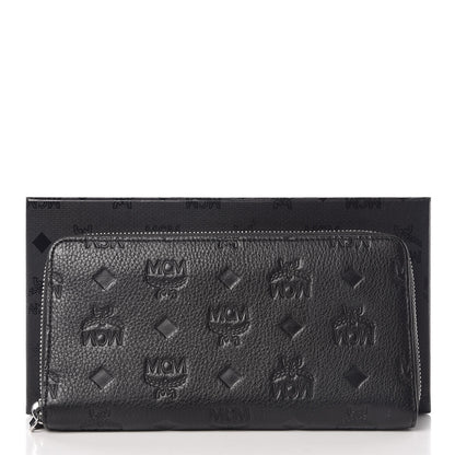 MCM Calfskin Ottomar Monogram Klara Zip Wallet Black 11 of 11