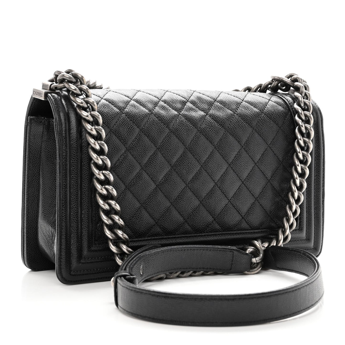 Caviar Quilted Medium Boy Flap Black