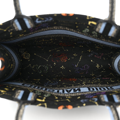 Christian Dior Canvas Embroidered Medium Pixel Zodiac Book Tote Black Multicolor 5 of 15