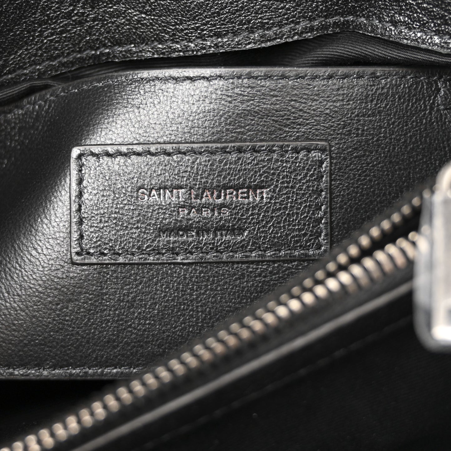Sheepskin Matelasse Chevron Monogram Medium College Bag Black