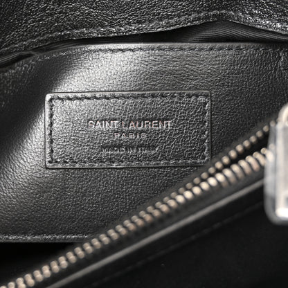 Saint Laurent Sheepskin Matelasse Chevron Monogram Medium College Bag Black 6 of 10