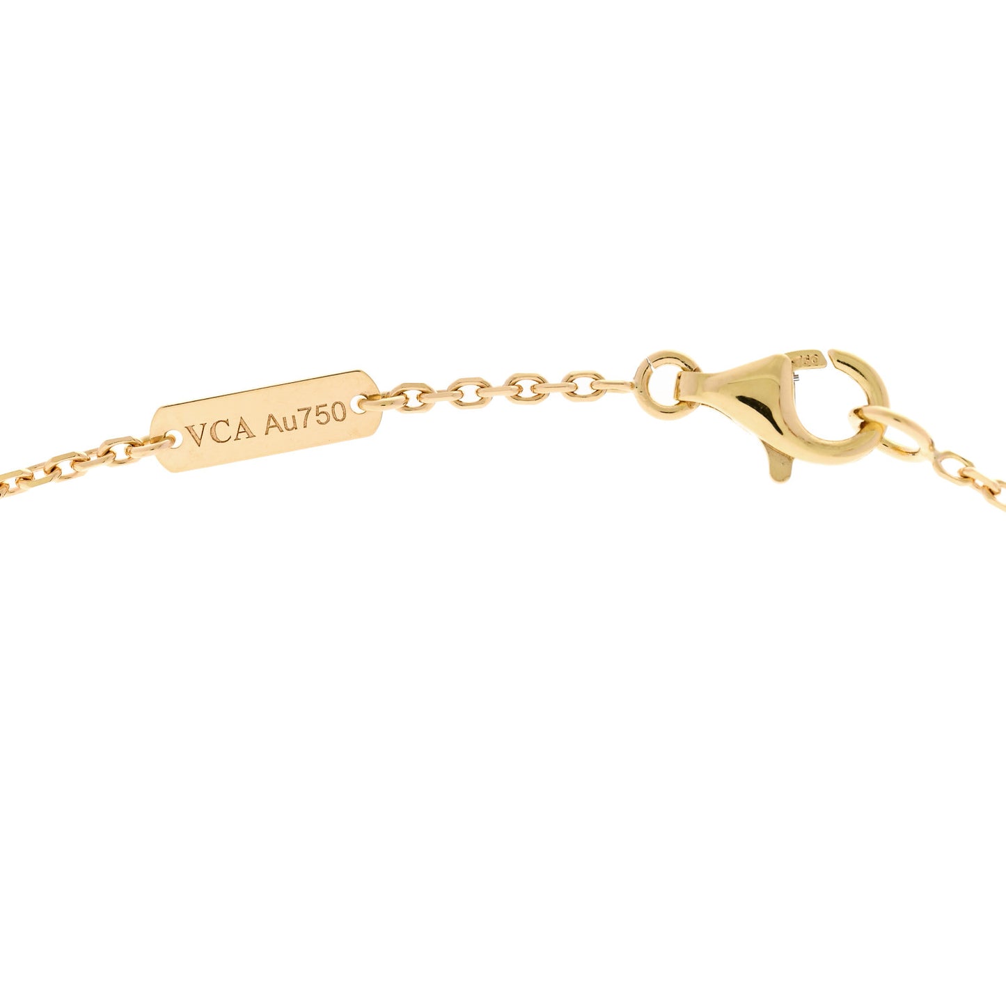 18K Yellow Gold Mother of Pearl Vintage Alhambra Pendant Necklace