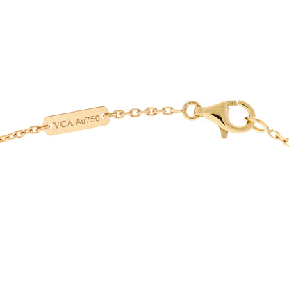 Van Cleef & Arpels 18K Yellow Gold Mother of Pearl Vintage Alhambra Pendant Necklace 4 of 5