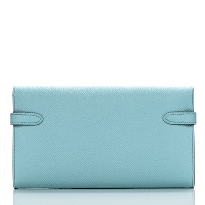 Hermes Epsom Kelly Longue Wallet Bleu Zephyr 8 of 16