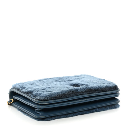 Chanel Rabbit Fur Wallet On Chain WOC Blue 4 of 12