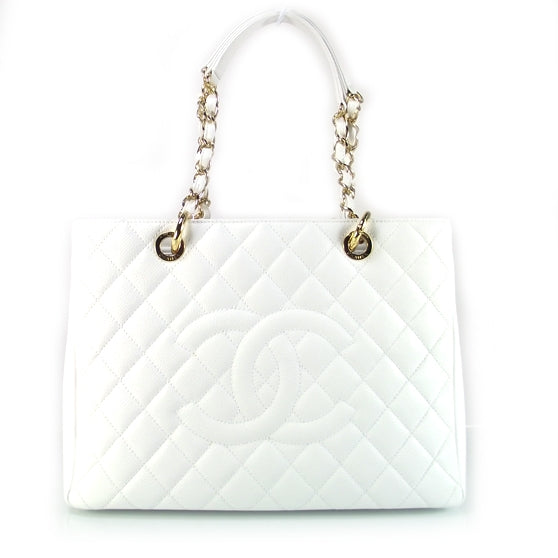 Chanel Caviar Grand Shopping Tote GST White 1 of 8