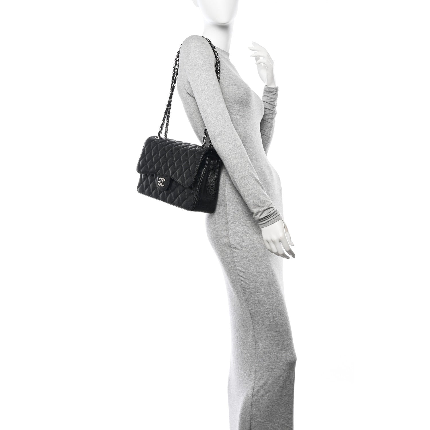 Chanel Caviar Quilted Jumbo Double Flap Black 2 of 10