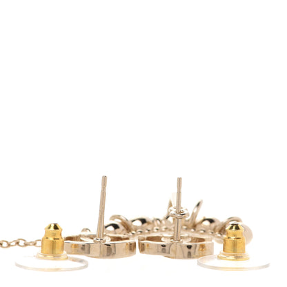 Chanel Metal Crystal CC Chain Cuff Earrings Gold 3 of 5